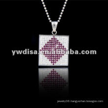 Western Style Hot Sale Square Pendant Necklace, Beautiful Necklace & Different Colors For Your Choose